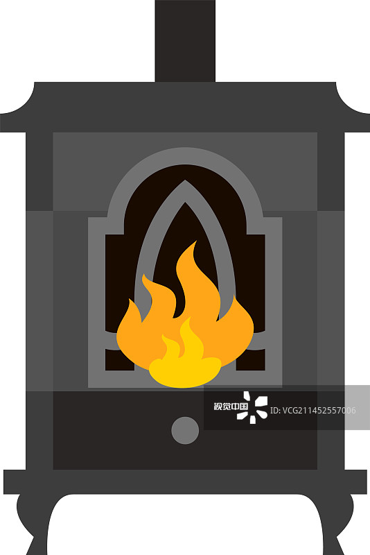 金属壁炉图标图片素材