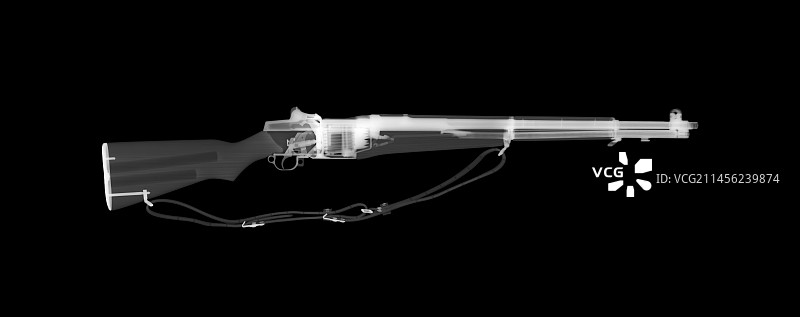 M1加兰德半自动步枪，x射线图片素材