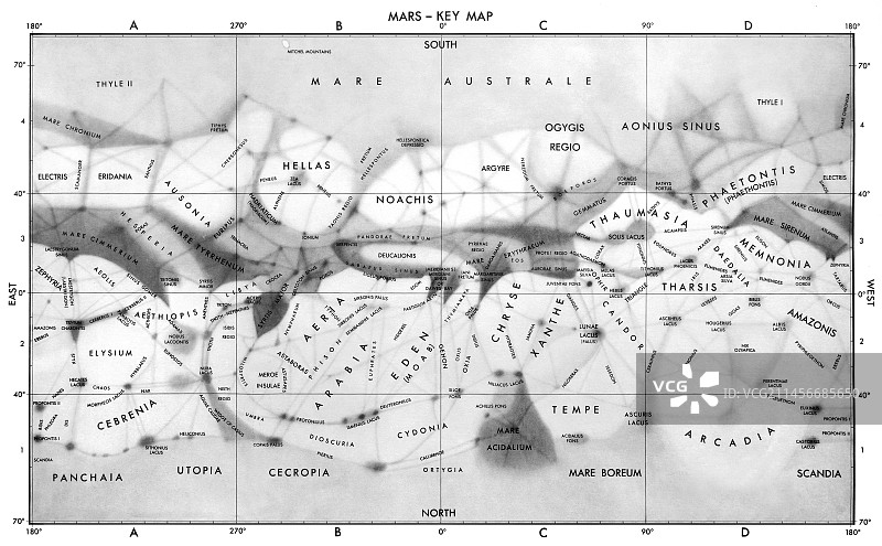 火星地图，1962年图片素材