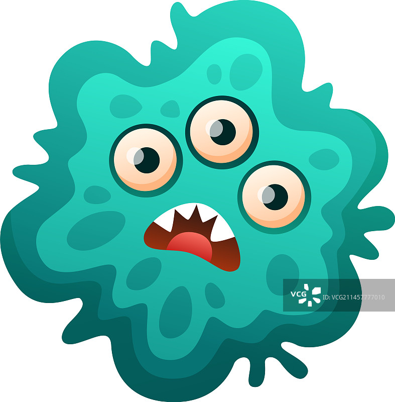 有趣的细菌与可怕的脸卡通病图片素材