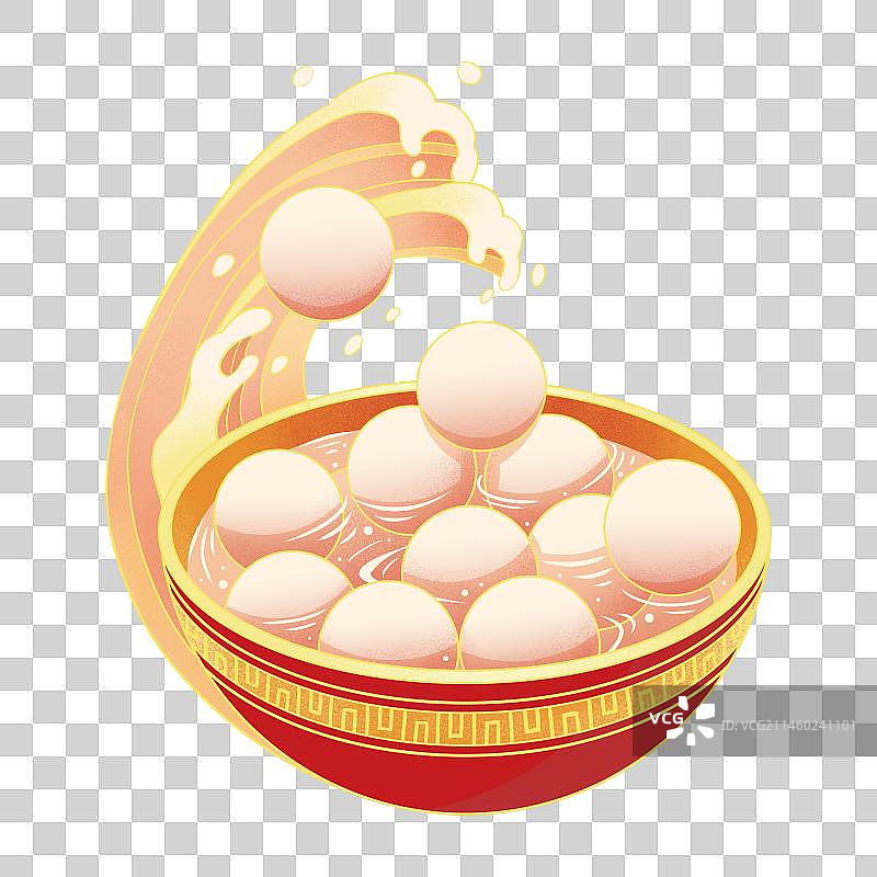 春节元宵节美食汤圆插画元素图片素材
