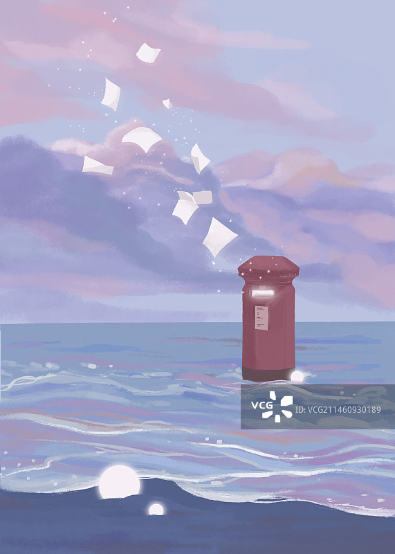 海边的信箱，海边的思念图片素材