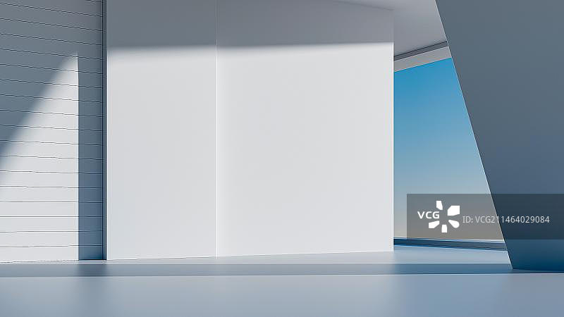 3D白色抽象建筑空间背景图片素材