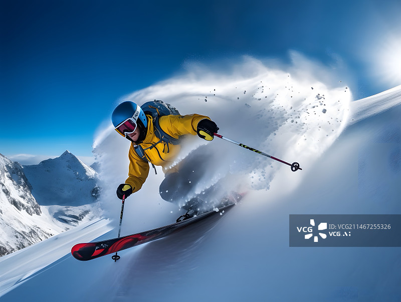 【AI数字艺术】高山滑雪运动图片素材