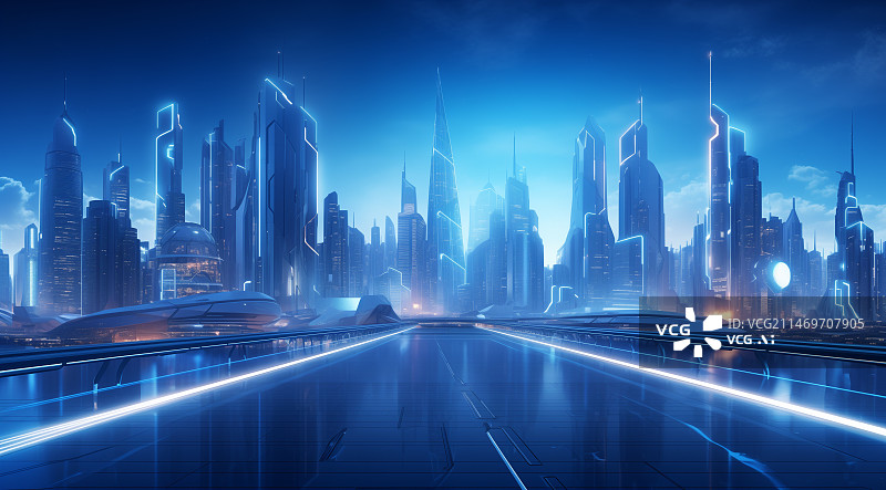 【AI数字艺术】未来城市背景图片素材