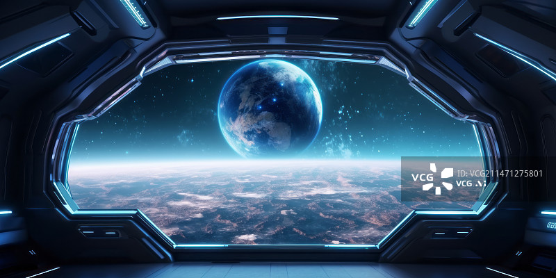 【AI数字艺术】宇宙飞船太空舱与外星球地形风景图片素材