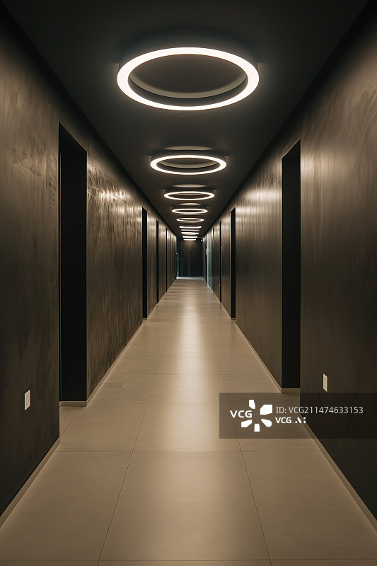 【AI数字艺术】现代建筑内部电梯间图片素材