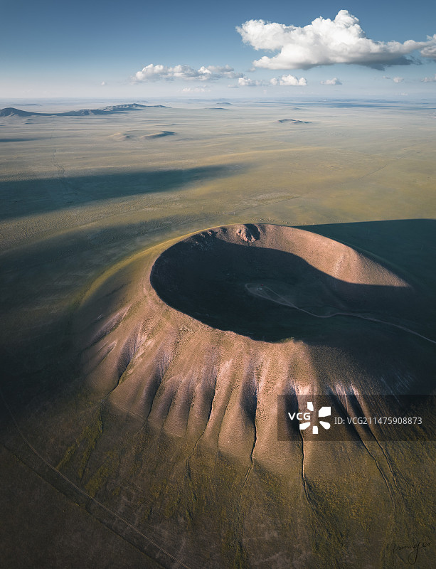 内蒙古锡林郭勒大草原和火山群图片素材