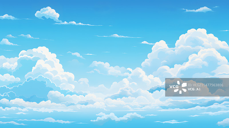 【AI数字艺术】AIGC:晴朗天空背景 蓝天白云壁纸 插图 图像图片素材