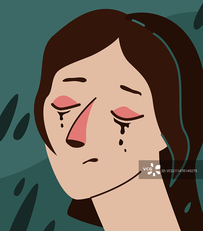 悲伤沮丧的女人哭泣图片素材