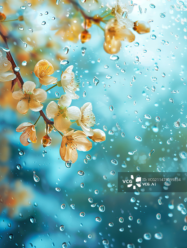【AI数字艺术】植树节雨水谷雨节气植物树苗鲜花生长场景图片素材