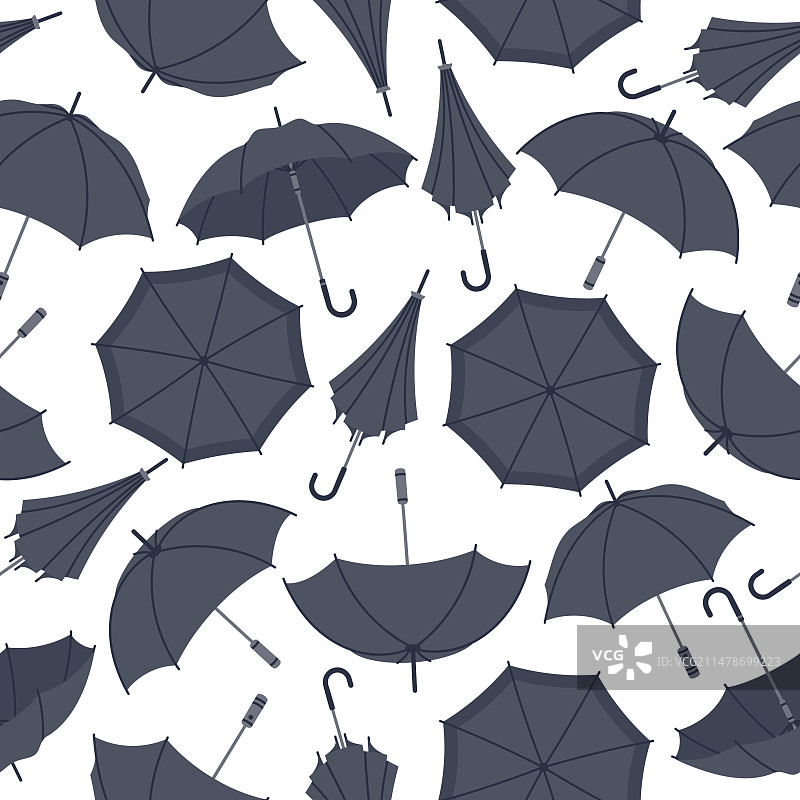 伞无缝图案黑色开闭和图片素材