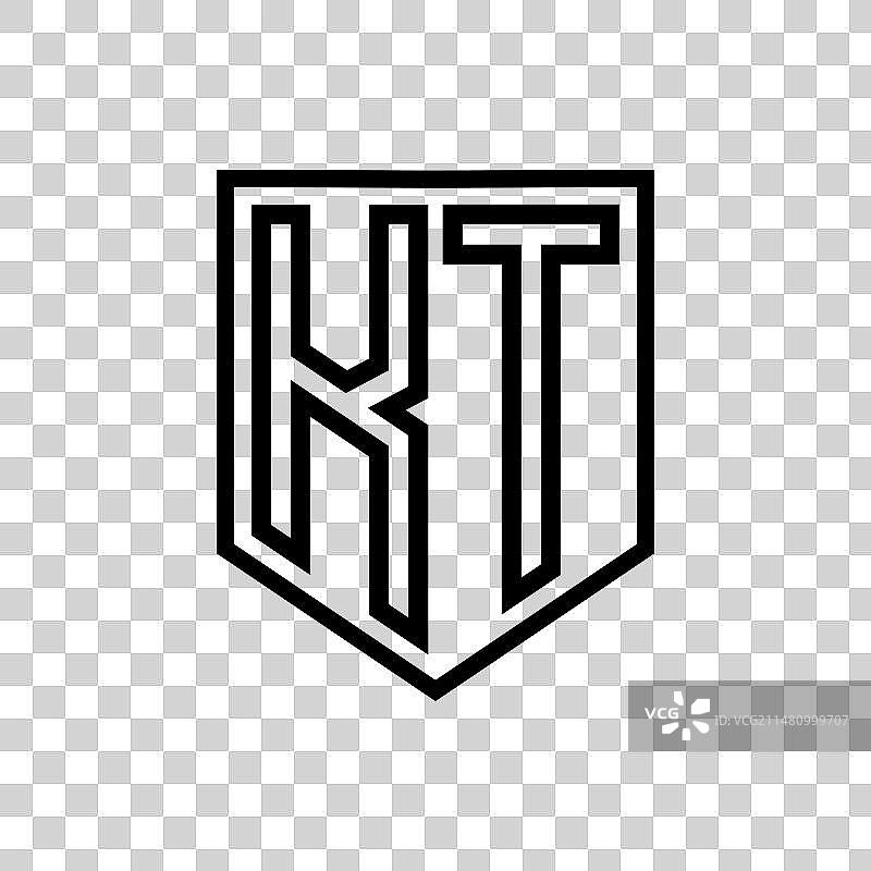 Kt字母标识字母组合盾几何线条图片素材