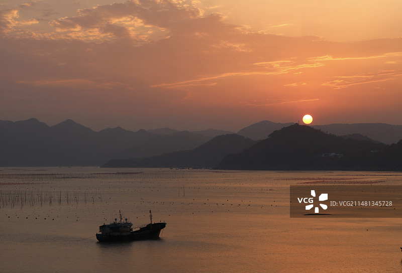 霞浦东壁日落 海边绝美黄昏图片素材