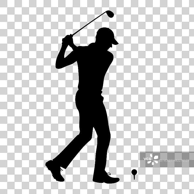 高尔夫球手剪影图片素材