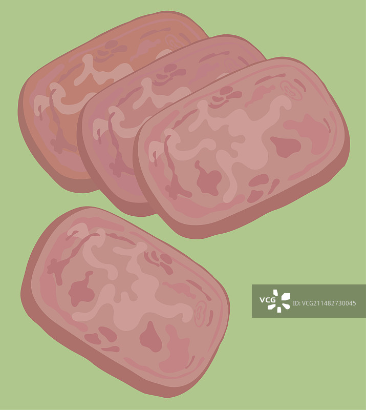 切片午餐肉罐头肉制品图片素材