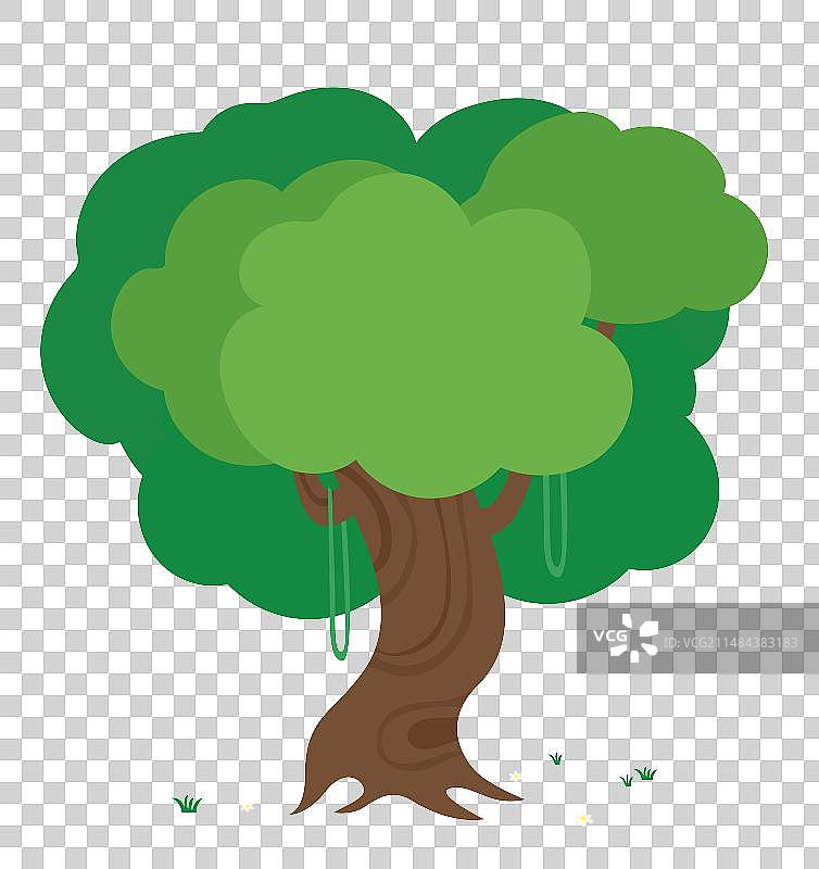 植树节种树树枝树苗大树矢量插画元素图片素材