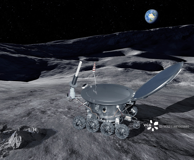 月球上的月球车1号，插图图片素材