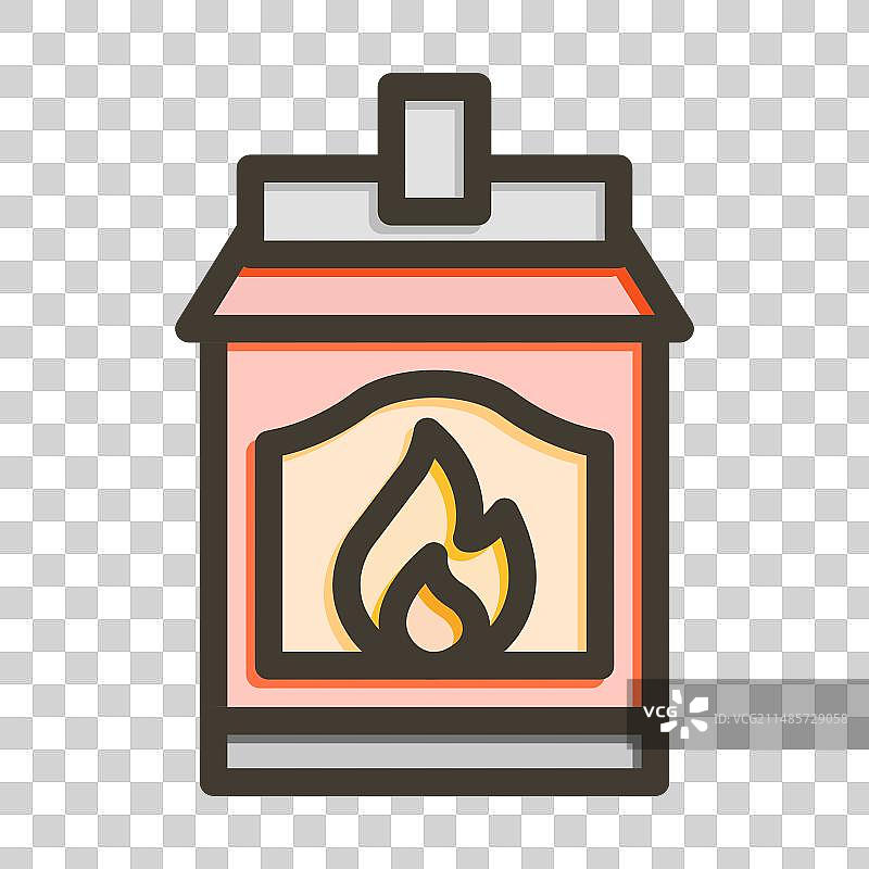煤炉粗线填充颜色图标为图片素材
