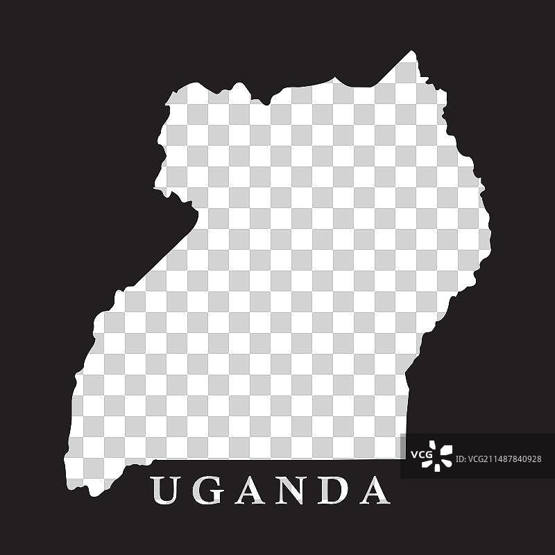 乌干达国家地图图片素材