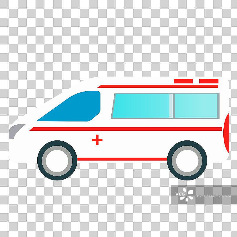 矢量医疗车平面卡通插画元素图片素材
