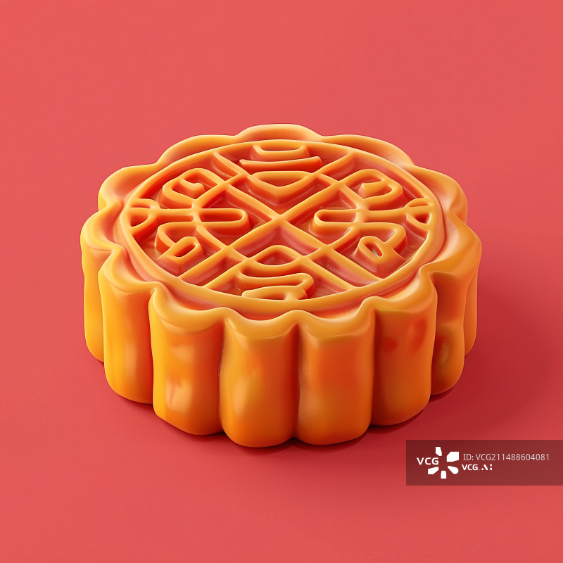 【AI数字艺术】中秋节月饼，传统节日美食3d渲染图片素材