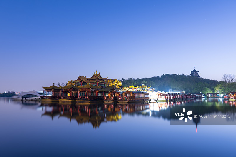 杭州西湖雷峰塔风景图片素材
