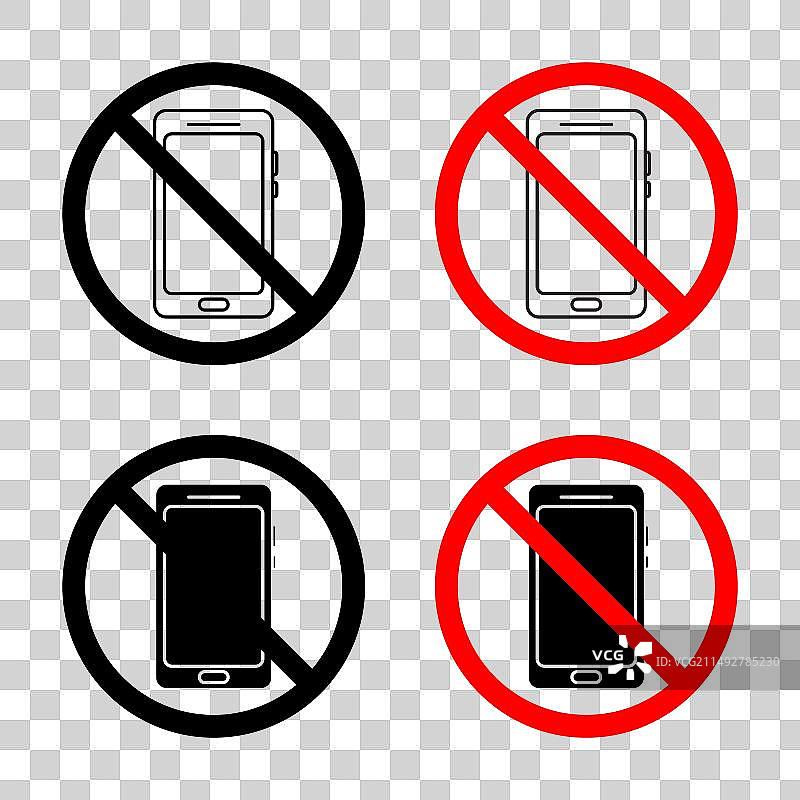 没有手机标志图标设置手机使用禁止符号图片素材