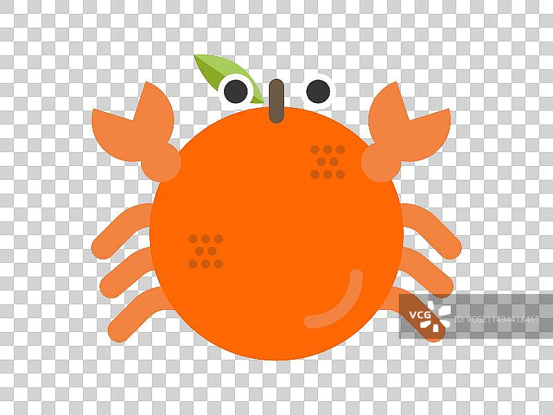 扁平橙子螃蟹图片素材