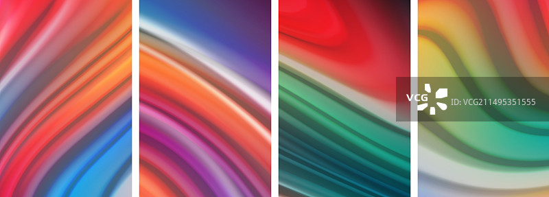 彩虹色液体波浪线海报设置图片素材
