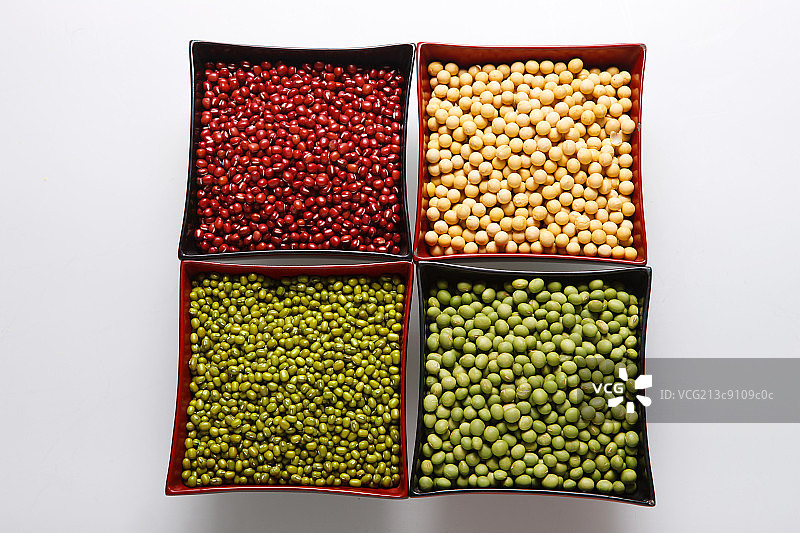 豆类-红豆,绿豆,黄豆,青豆图片素材