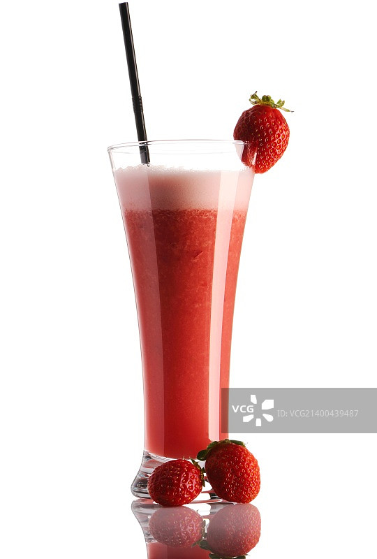 草莓冰沙孤立在白色图片素材