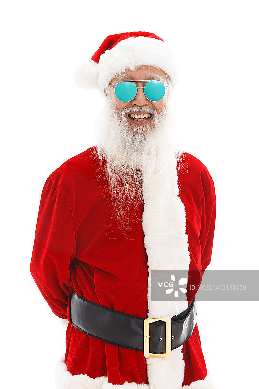 穿着圣诞服的老年男人图片素材