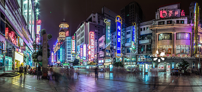 上海城市风光地标建筑 南京路夜景图片素材