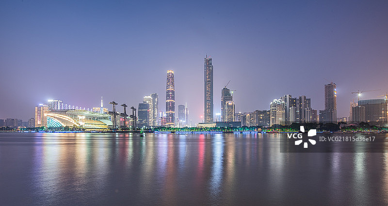 广州珠江新城夜景全景图片素材