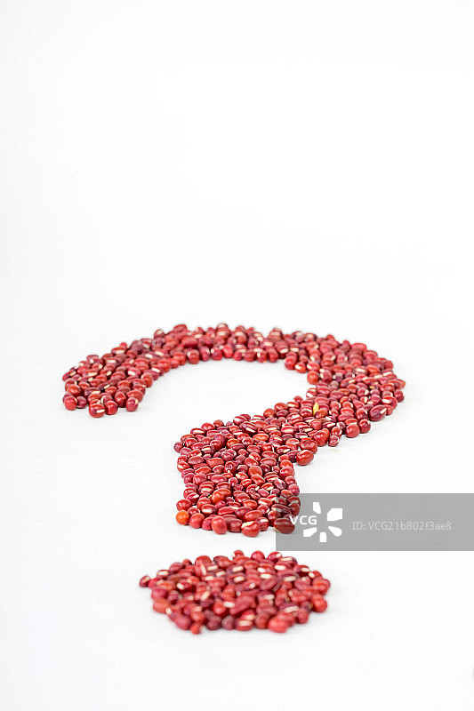 红豆组成的问号图片素材