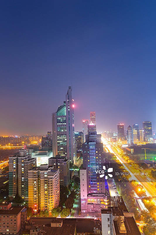 北京国贸都市夜景图片素材