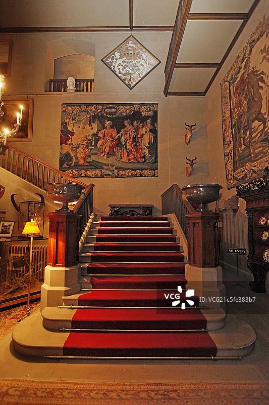 英伦古堡奢华客厅及楼梯图片素材