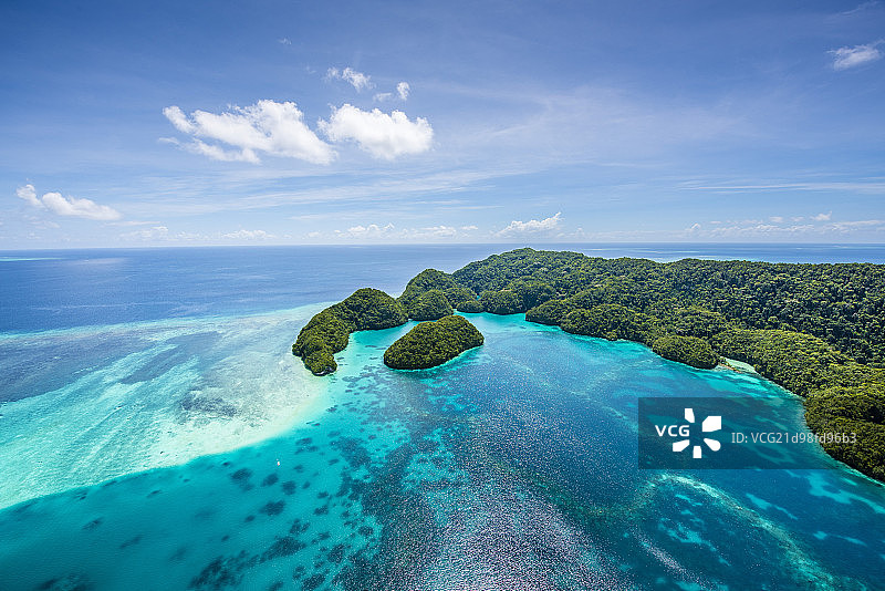 帕劳太平洋海岛航拍风光图片素材