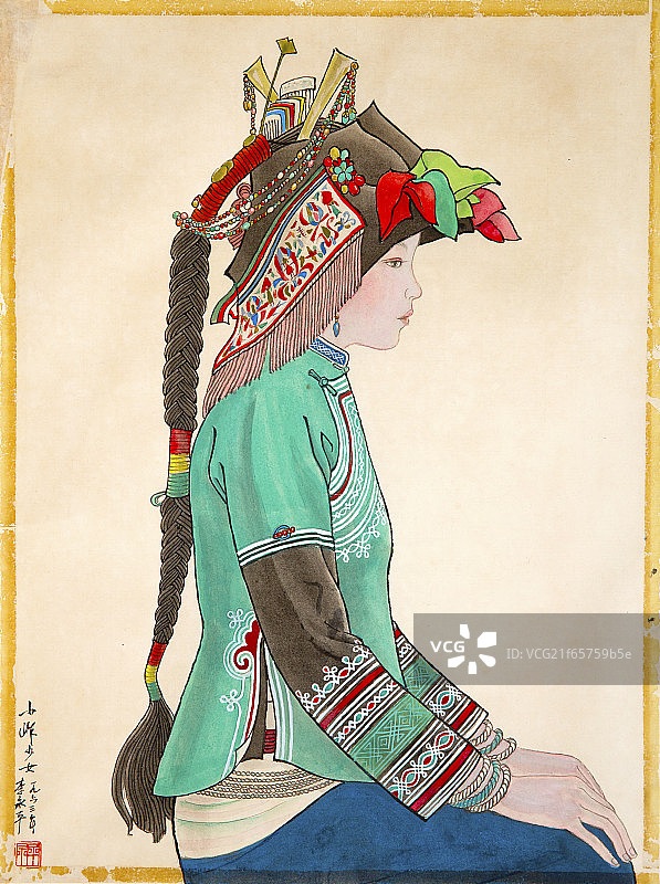 中国画——少数民族妇女图片素材