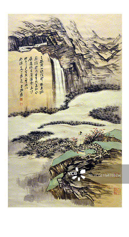 四川省博物馆藏张大千真迹-敦煌壁画摹本图片素材