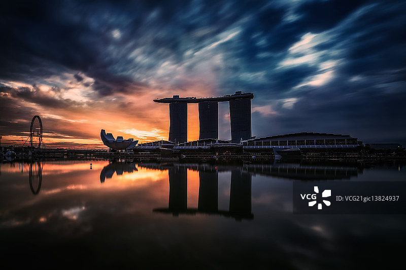 新加坡城市日出图片素材
