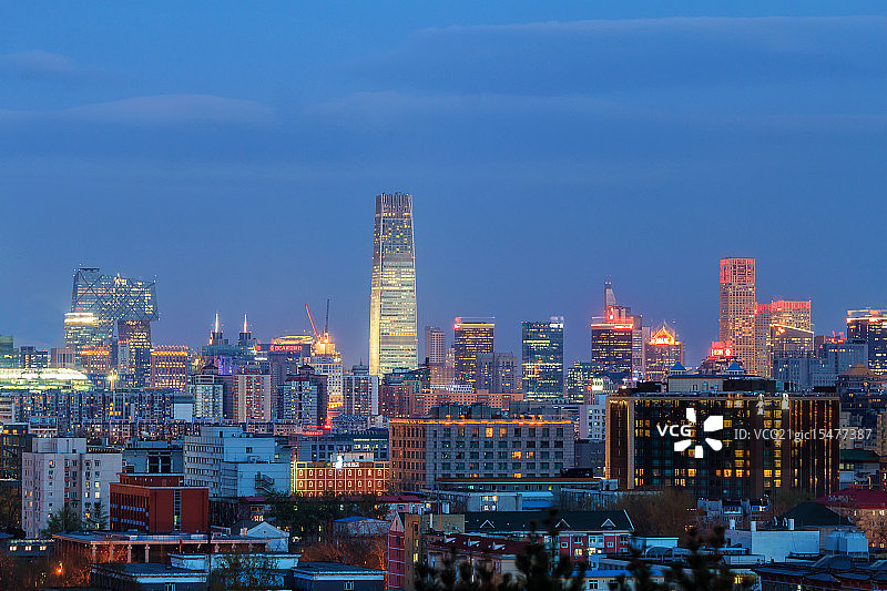 北京国贸CBD城市夜景图片素材
