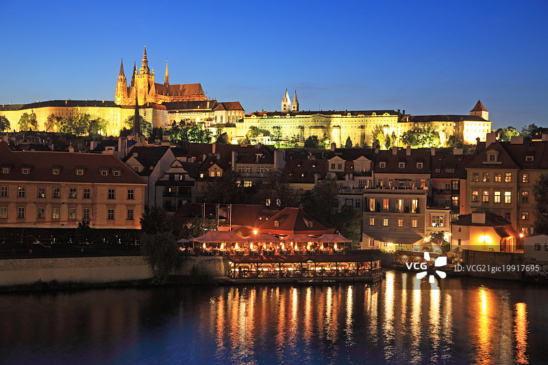 捷克共和国，布拉格历史中心，联合国教科文组织世界遗产，布拉格，布拉格城堡和查尔斯桥图片素材