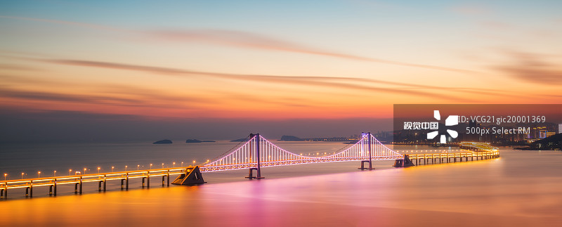 大连星海湾跨海大桥夜景图片素材
