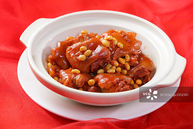 中国菜黄豆焖猪手图片素材