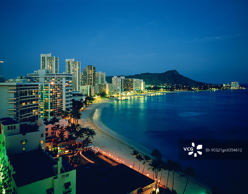 美国夏威夷夜景图片素材