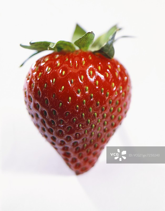 白色背景上的一个草莓图片素材