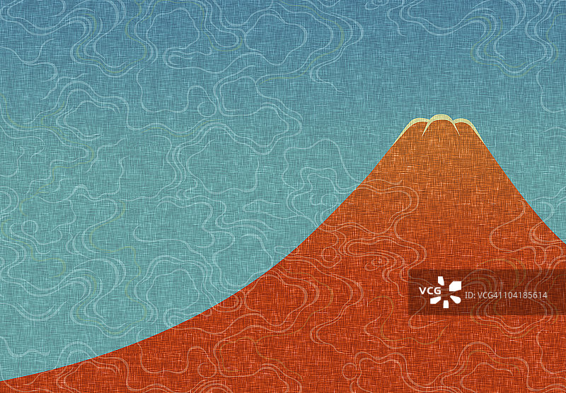 红色的富士山背景图片素材