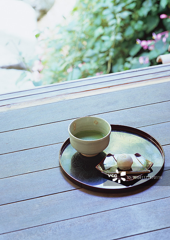 绿茶和日本糖果图片素材